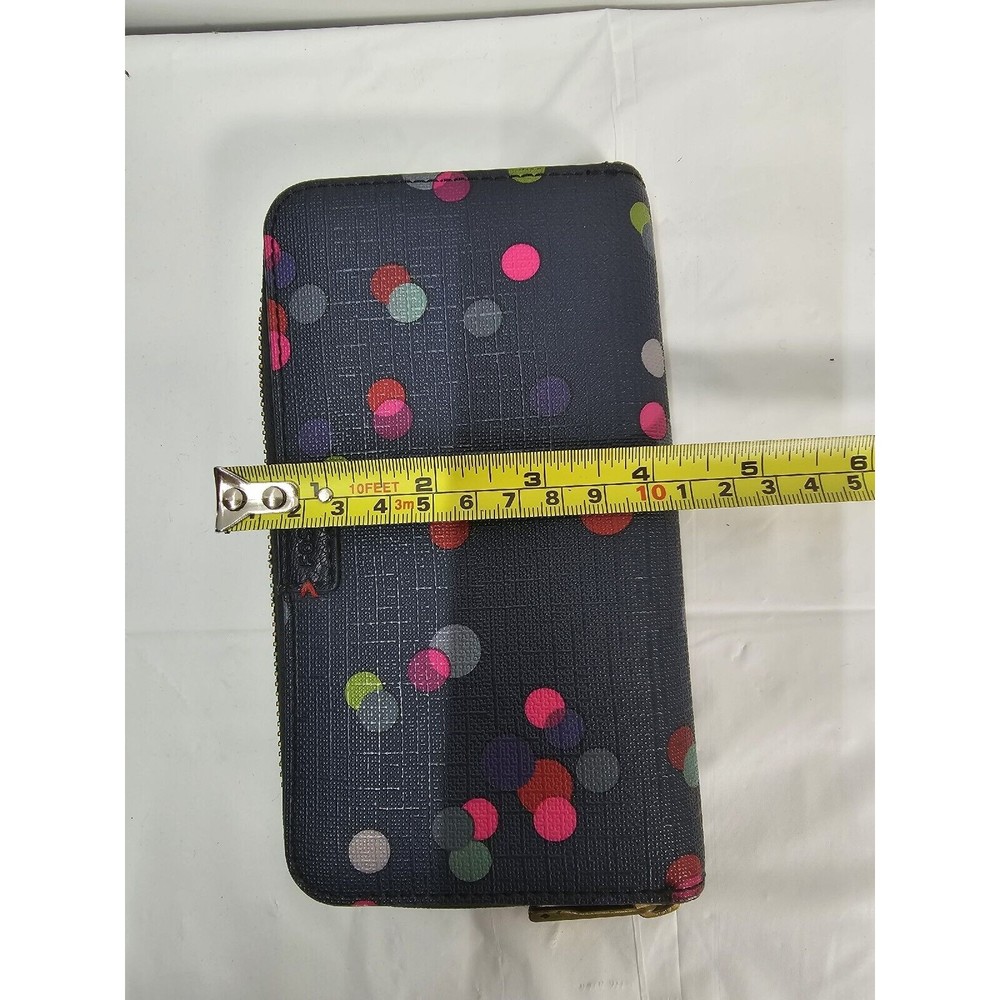 Fossil Emma Tab Clutch Wallet Bavy With Polka Dot… - image 8